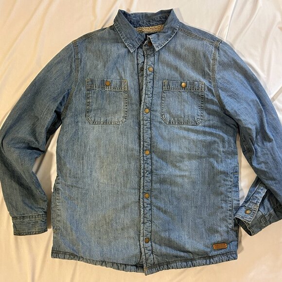 Buffalo David Bitton Shirt Jacket Jadin in Blue Size M - Picture 3 of 6